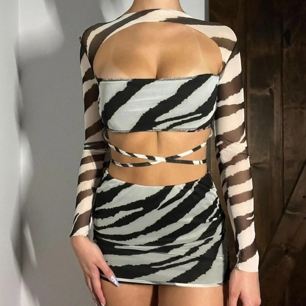 PrettyLittleThing Set Mesh Zebra - Picture 5 of 6
